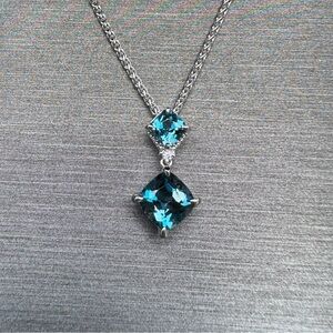 NWT London Blue Topaz Fashion Pendant necklace by Shane Co.